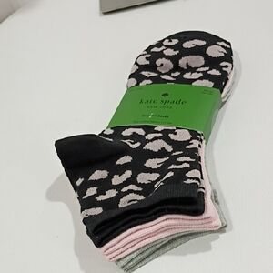Kate Spade Black and Pink Patterned Socks